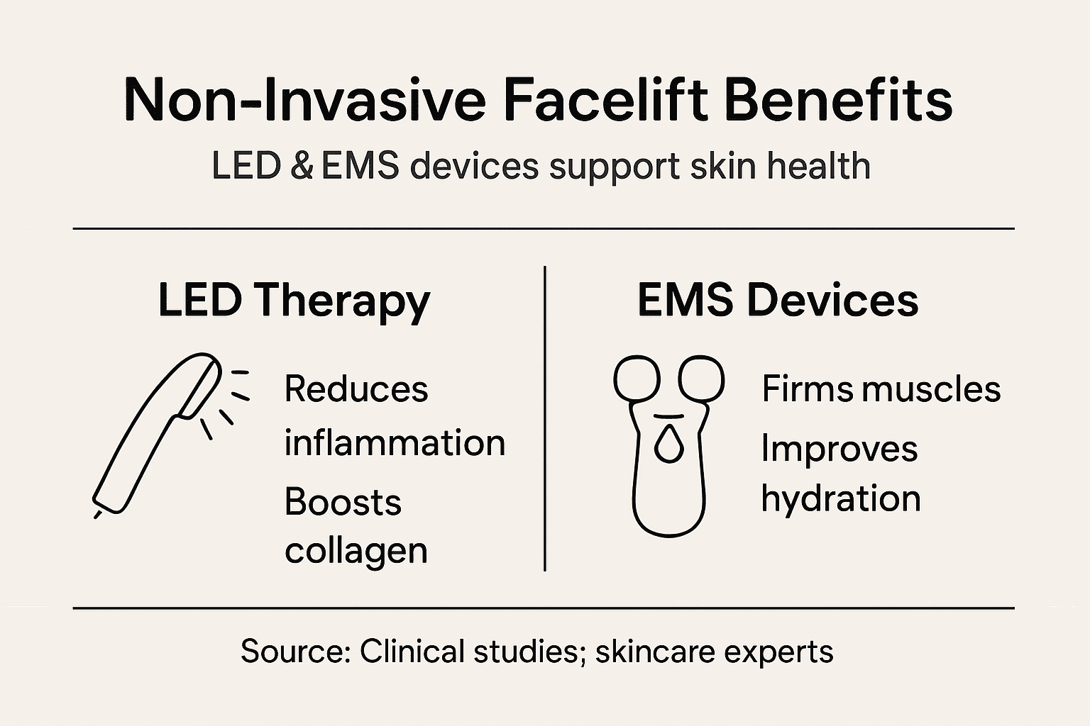 Infographic of LED EMS facelift benefits