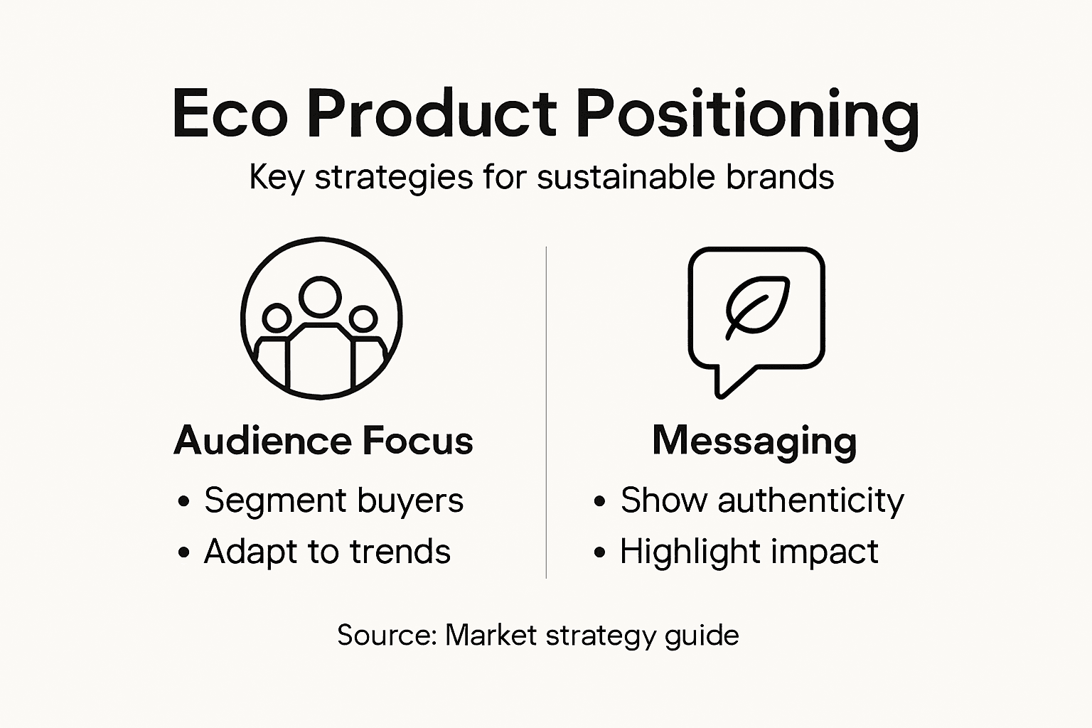 Infographic with eco product positioning key steps