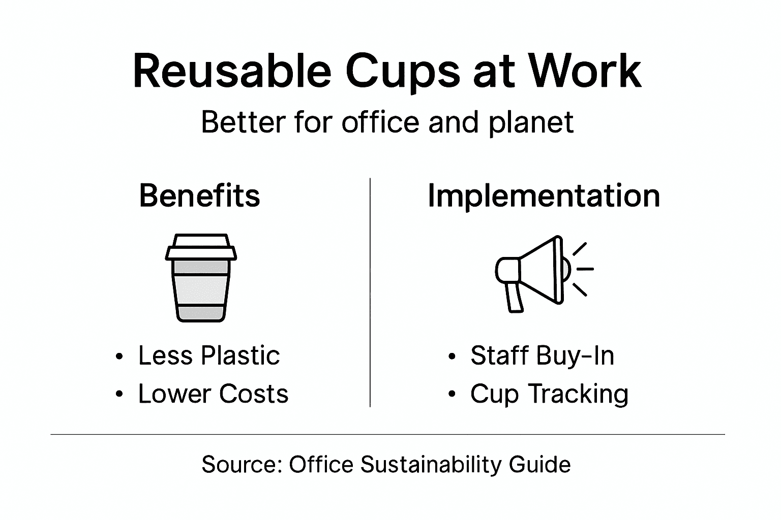 Infographic on reusable cup office benefits