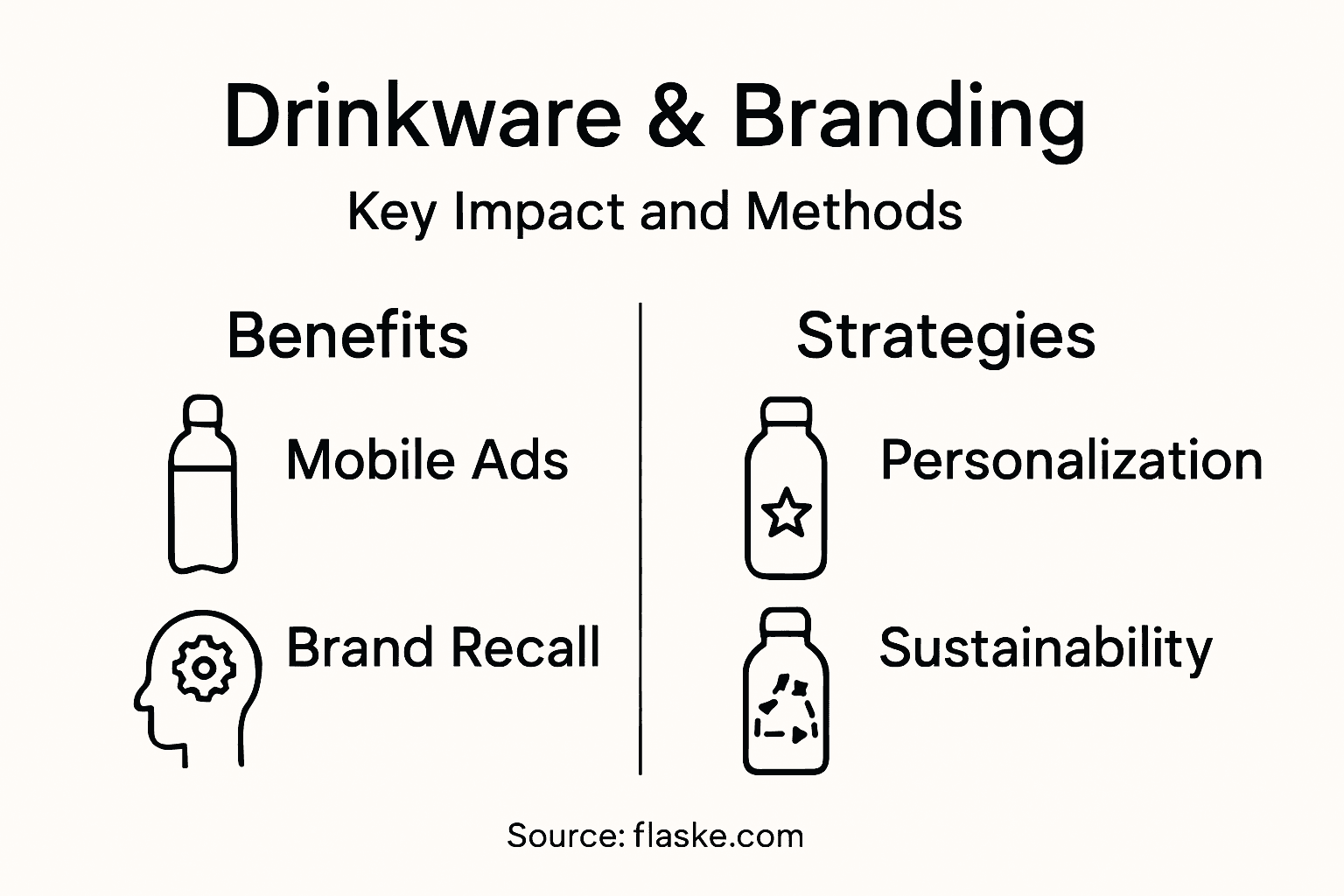 Infographic on drinkware branding impact and strategies