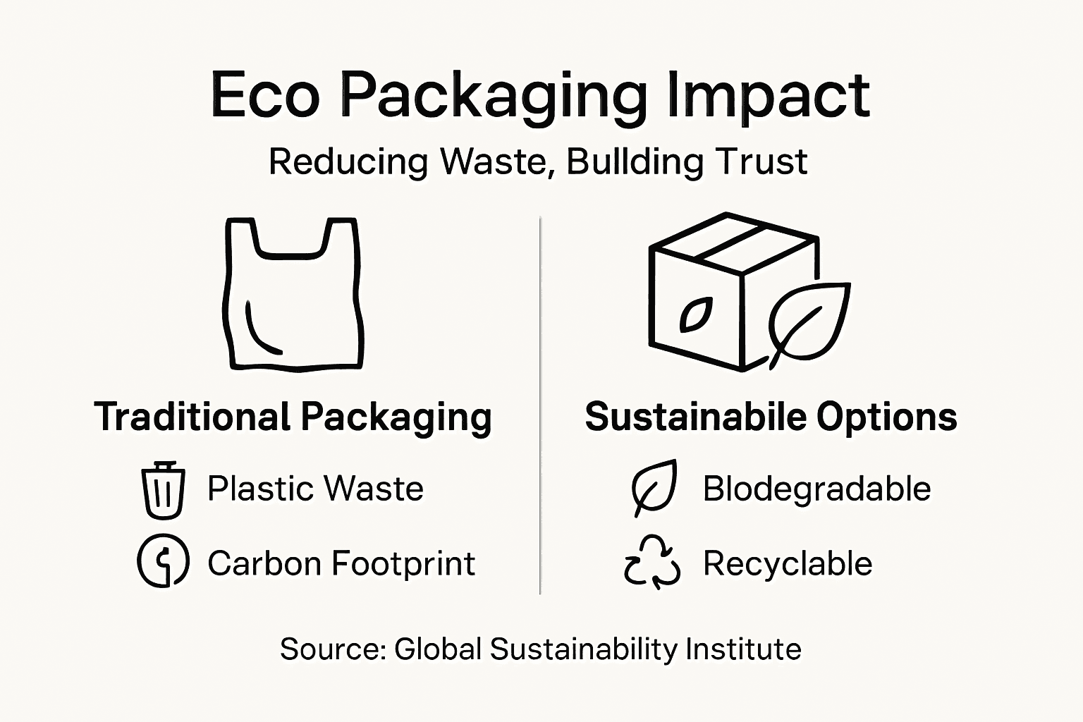 Infographic showing eco packaging environmental impact