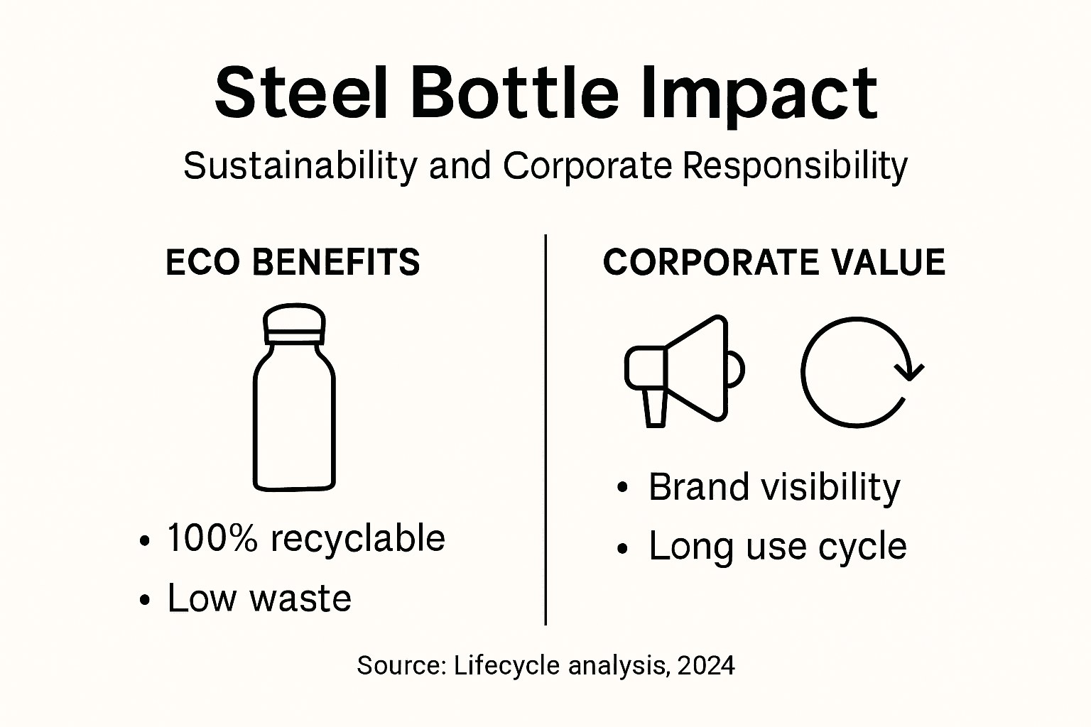 Infographic on steel bottle eco and brand impact