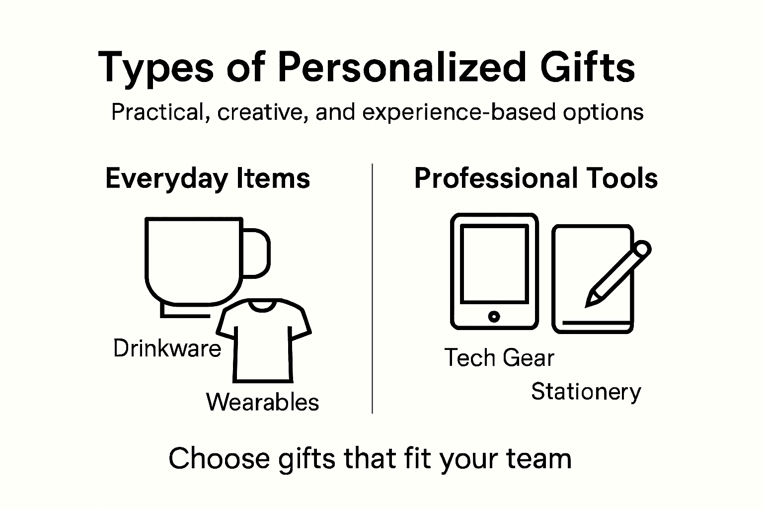 Infographic showing personalized gift categories