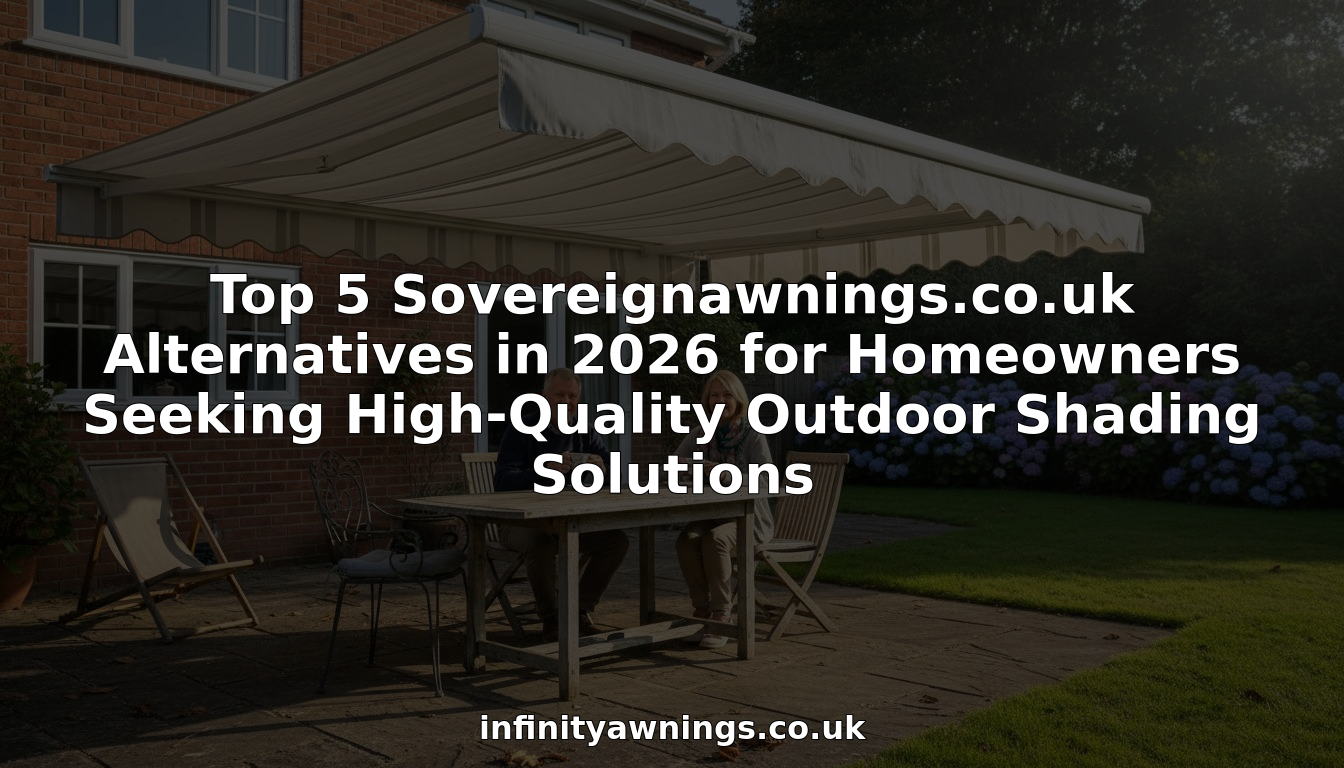 Homeowners relaxing under outdoor patio awning