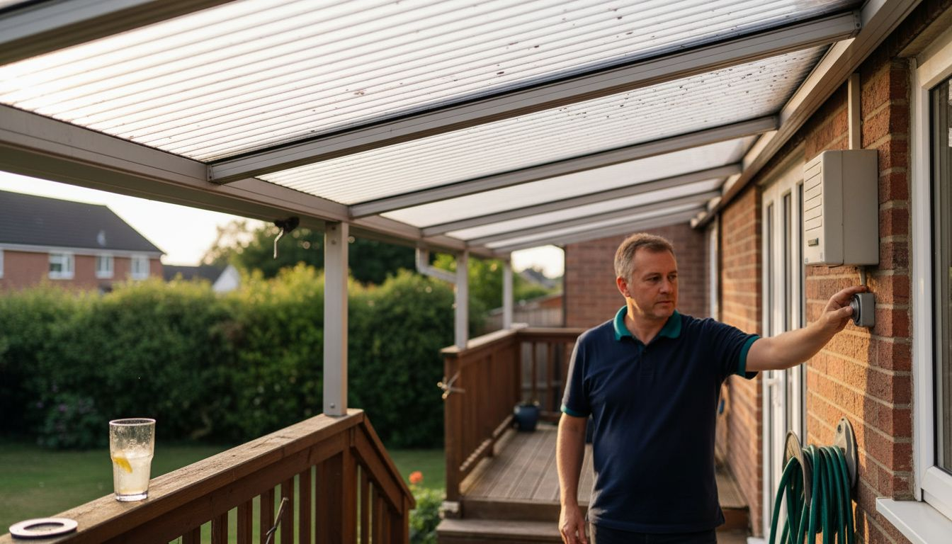 Detail of motorized retractable roof system