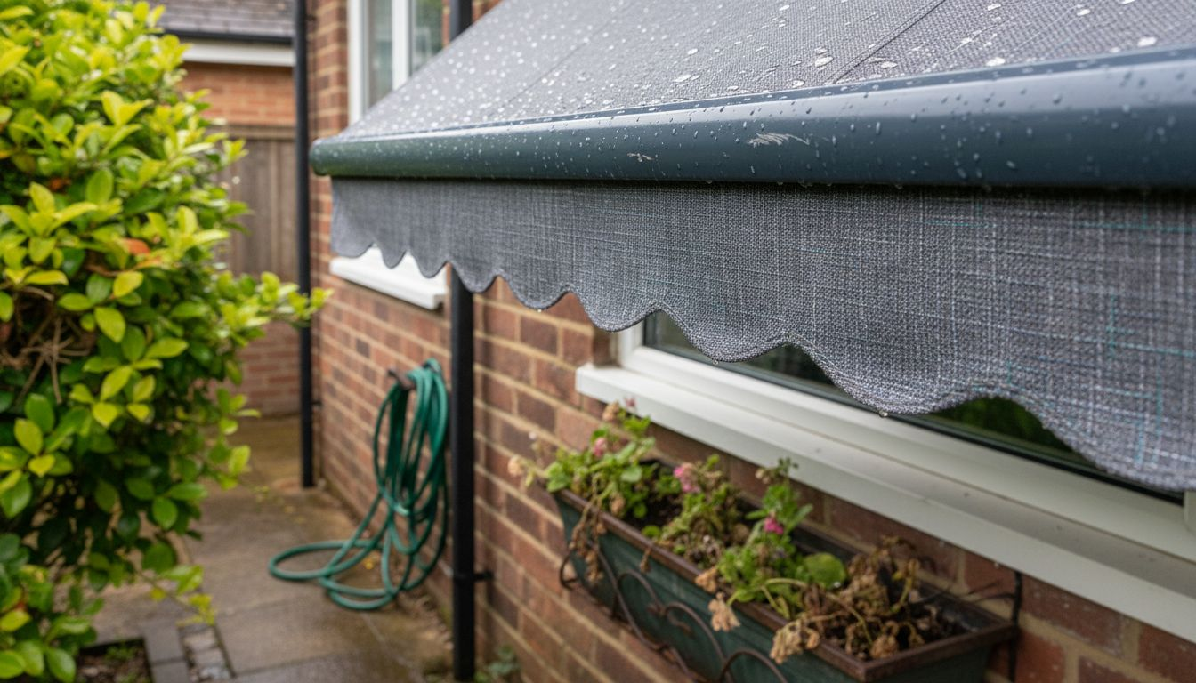 Closeup of premium awning fabric details