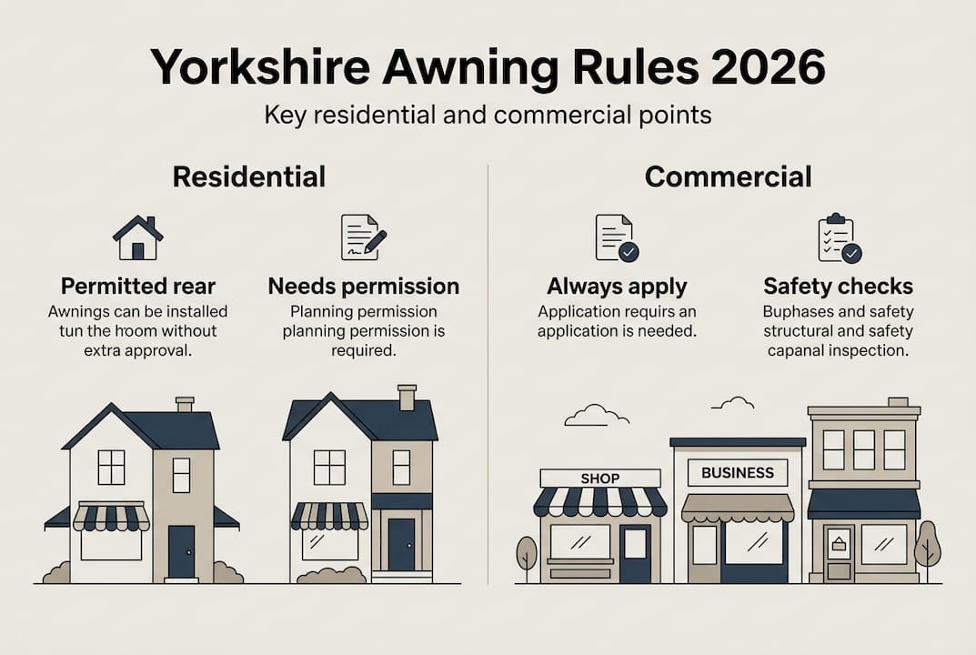 Infographic showing Yorkshire awning regulation summary