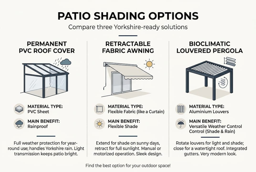 Infographic comparing patio shading options