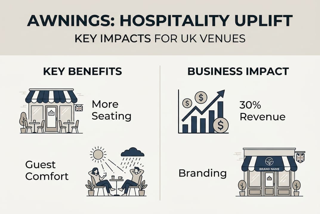 Infographic showing awning benefits and revenue impact