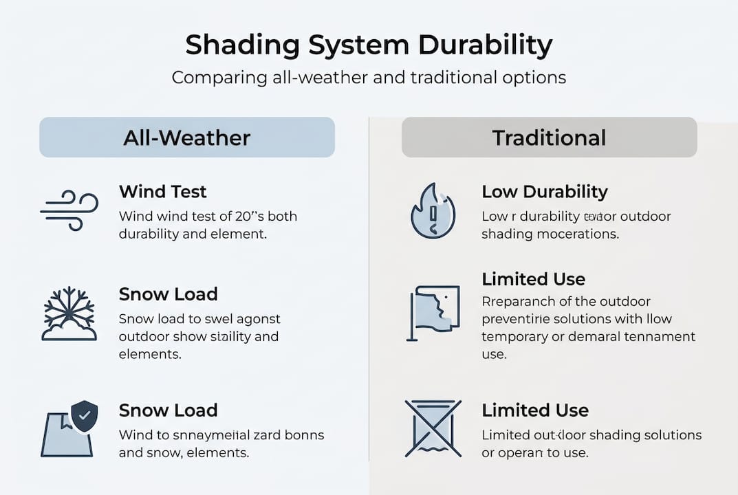 Infographic comparing shading system durability