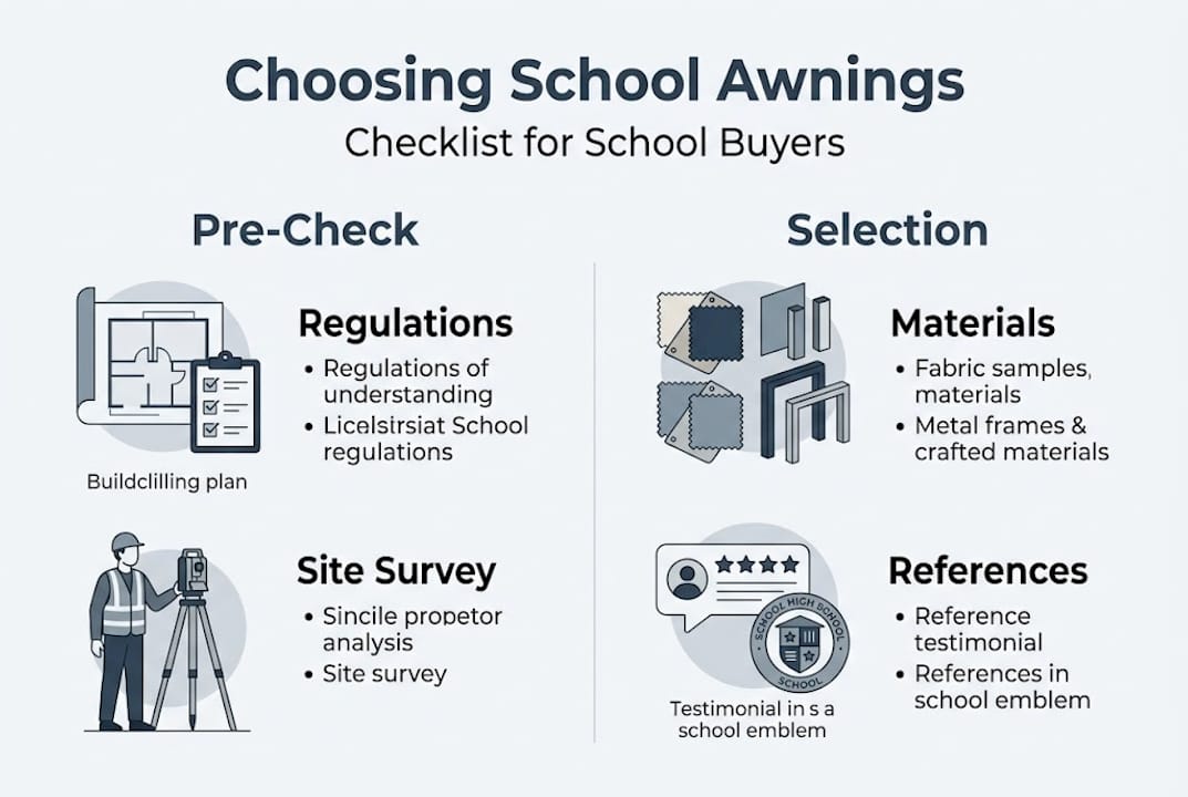 Infographic checklist for choosing school awnings