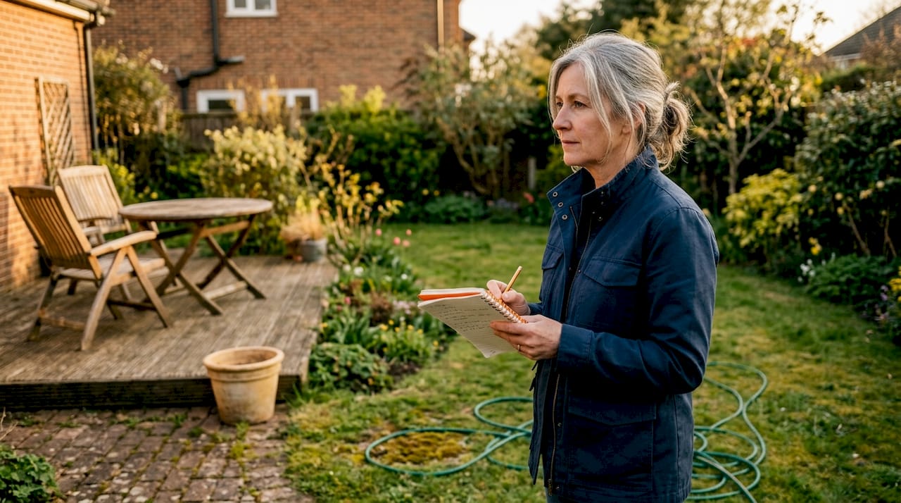 Woman planning upgrades to back garden