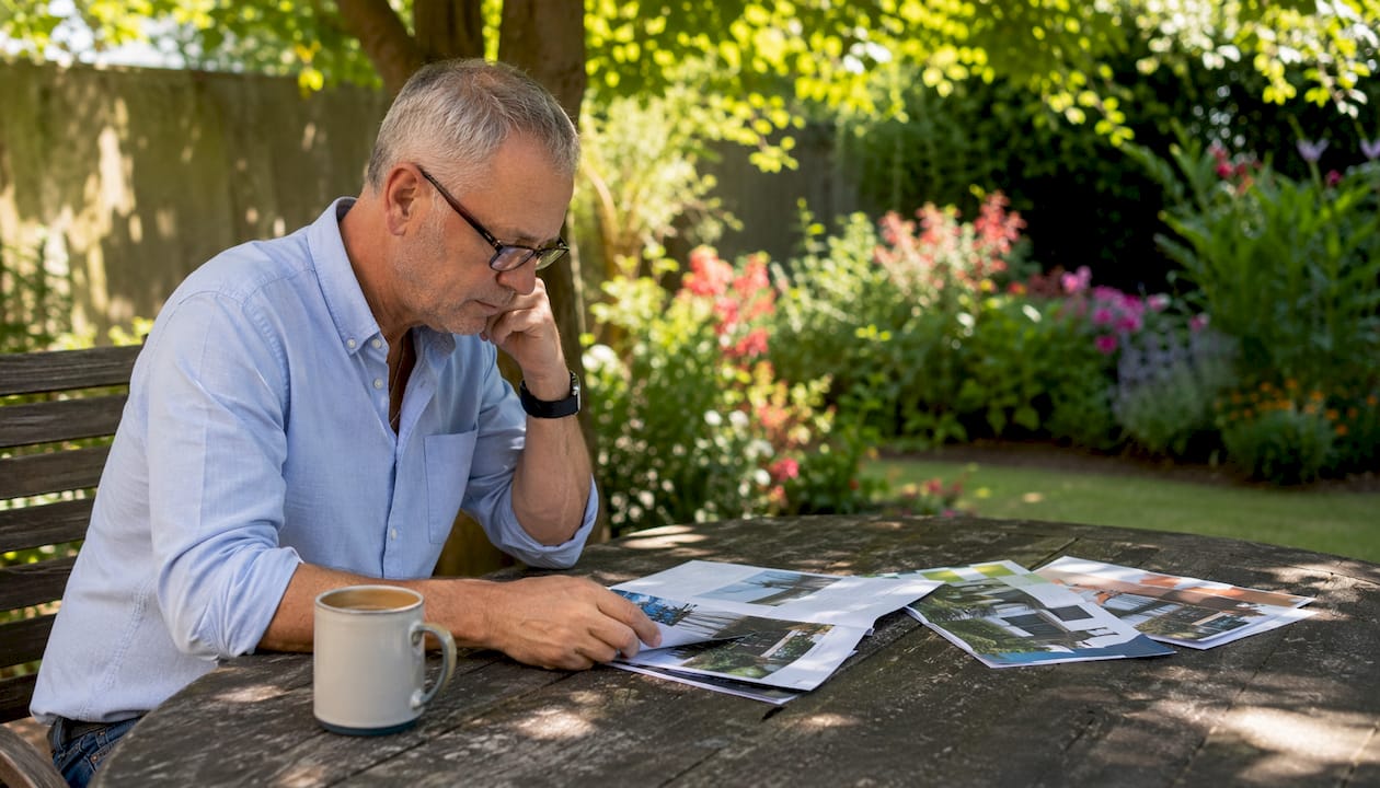 Facilities manager reviewing canopy options at desk