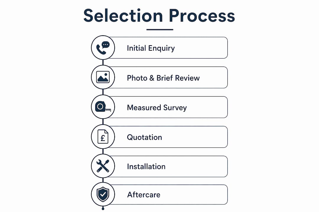 Infographic illustrating shade solution selection steps
