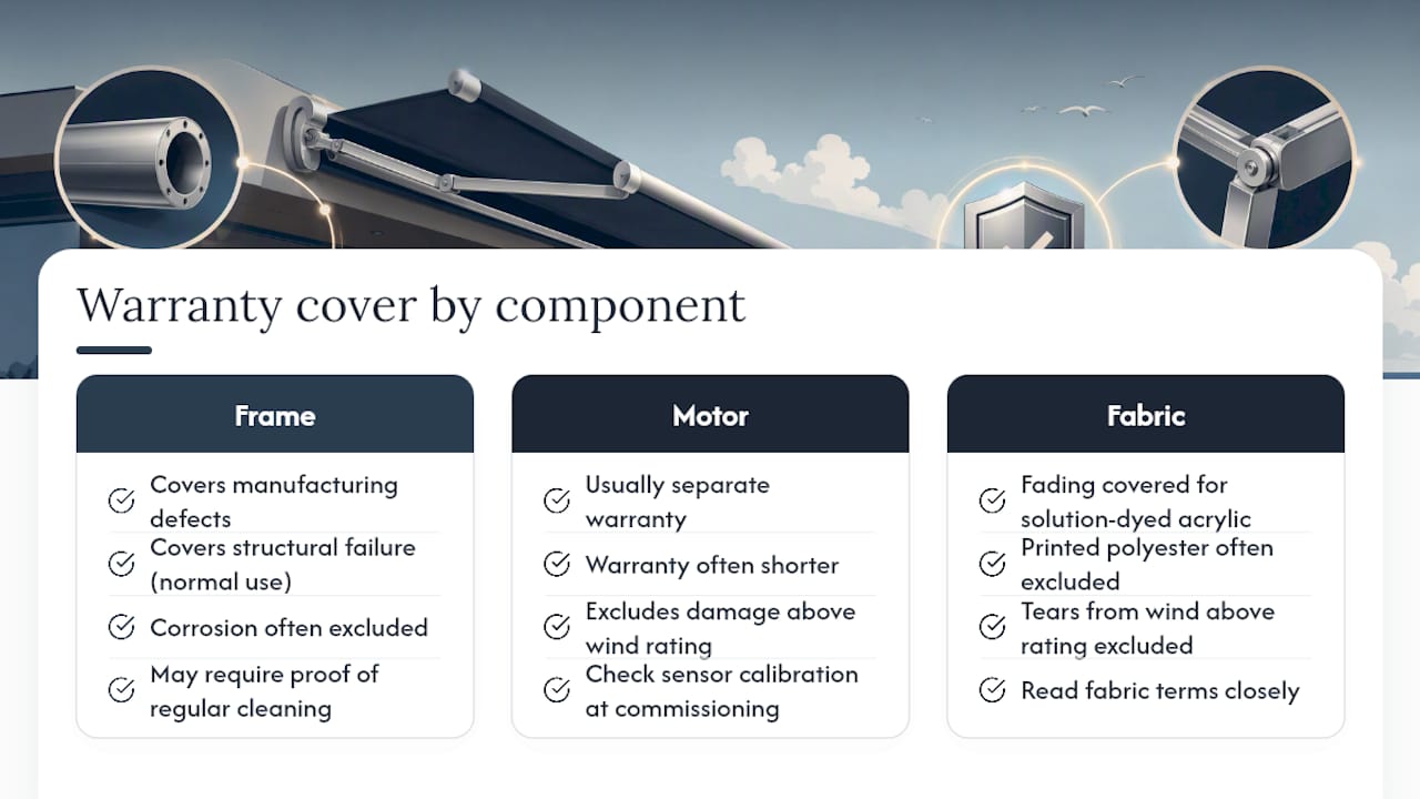 What do warranties actually cover on a coastal installation? — overview diagram