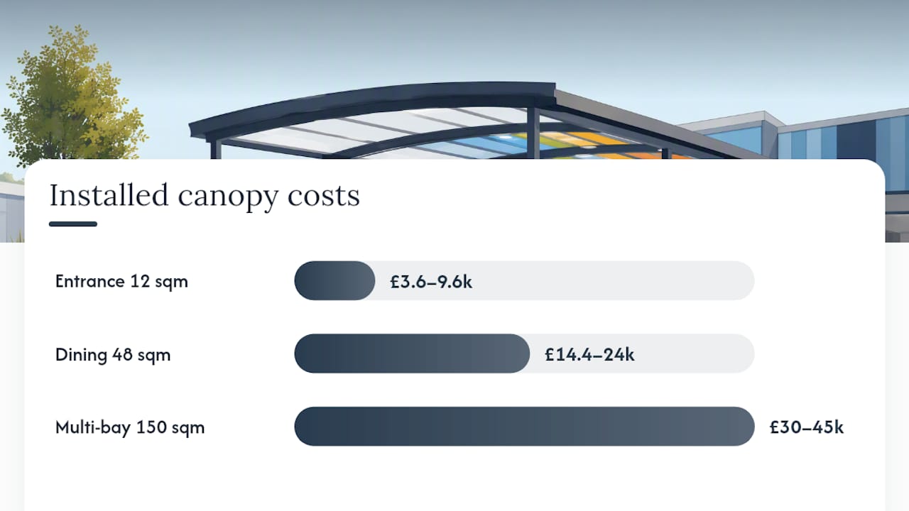 How much does a school canopy cost in the UK? — overview diagram