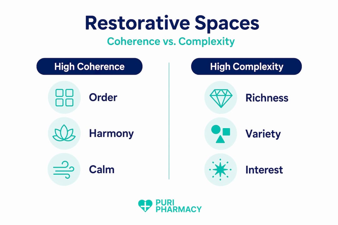 Infographic comparing coherence and complexity in environments