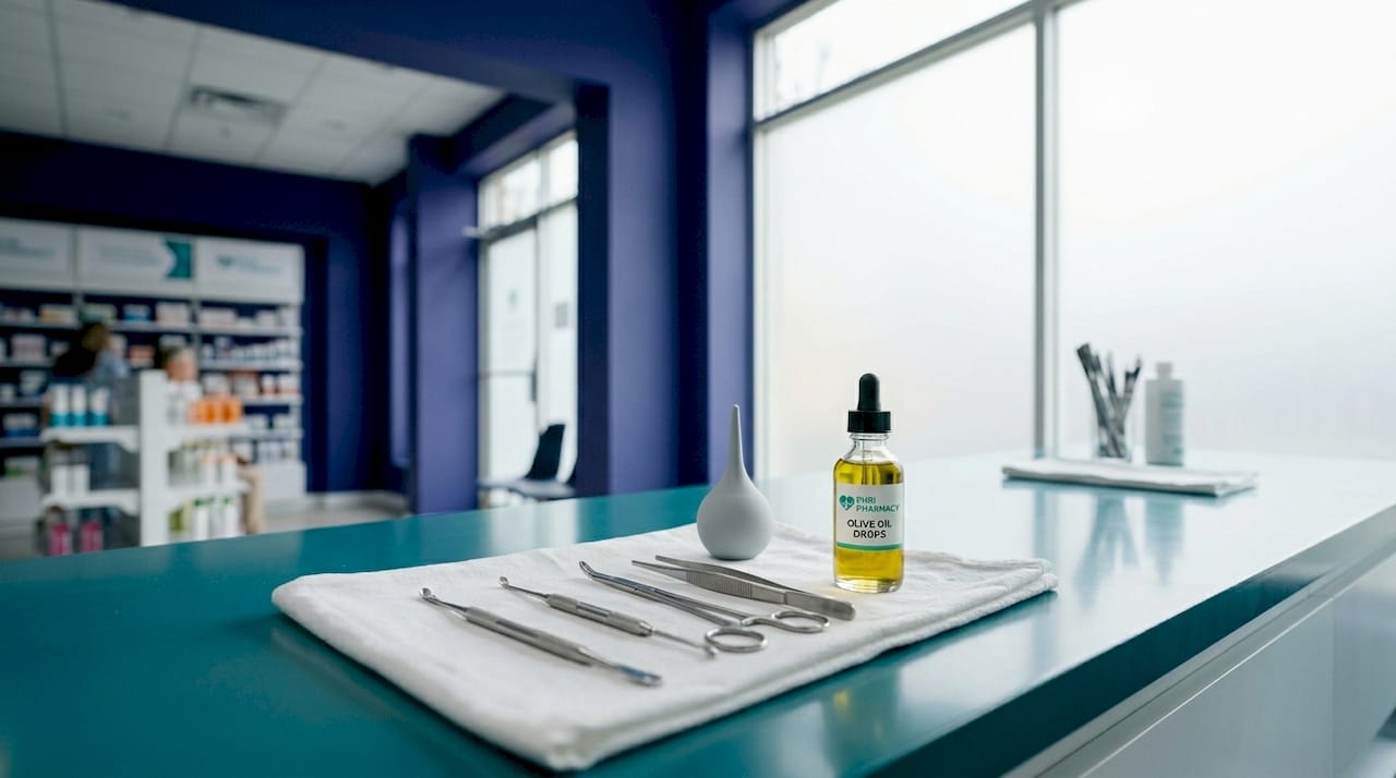 Professional earwax removal tools arrangement