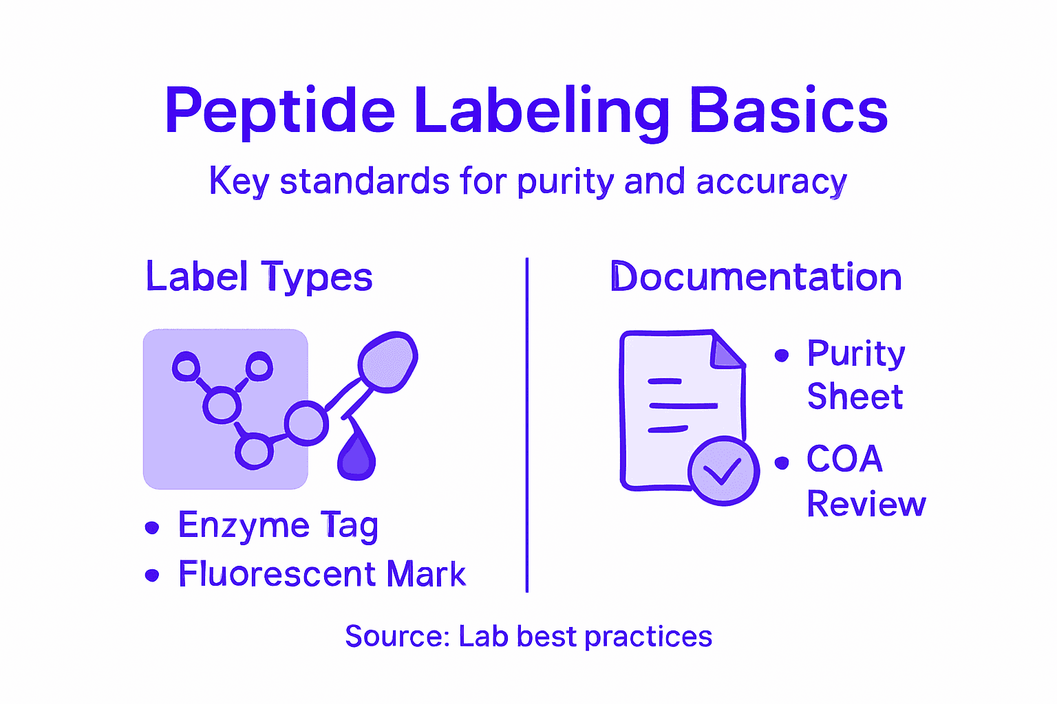 Infographic on peptide labeling and documentation