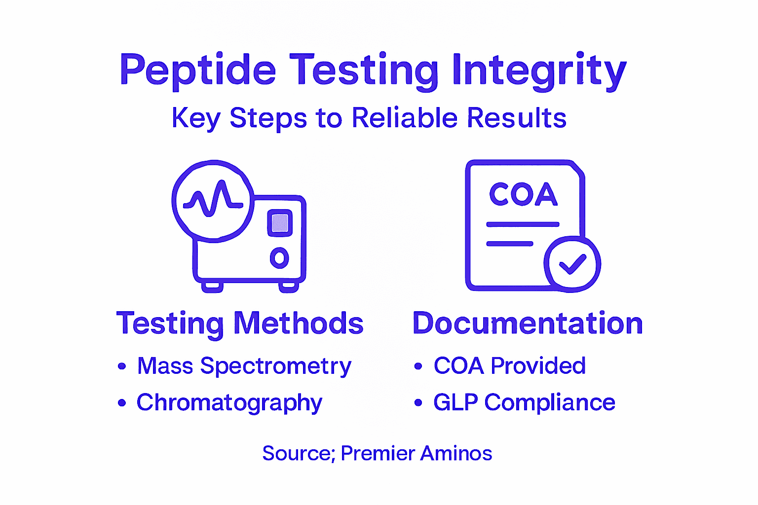 Infographic peptide testing and documentation overview