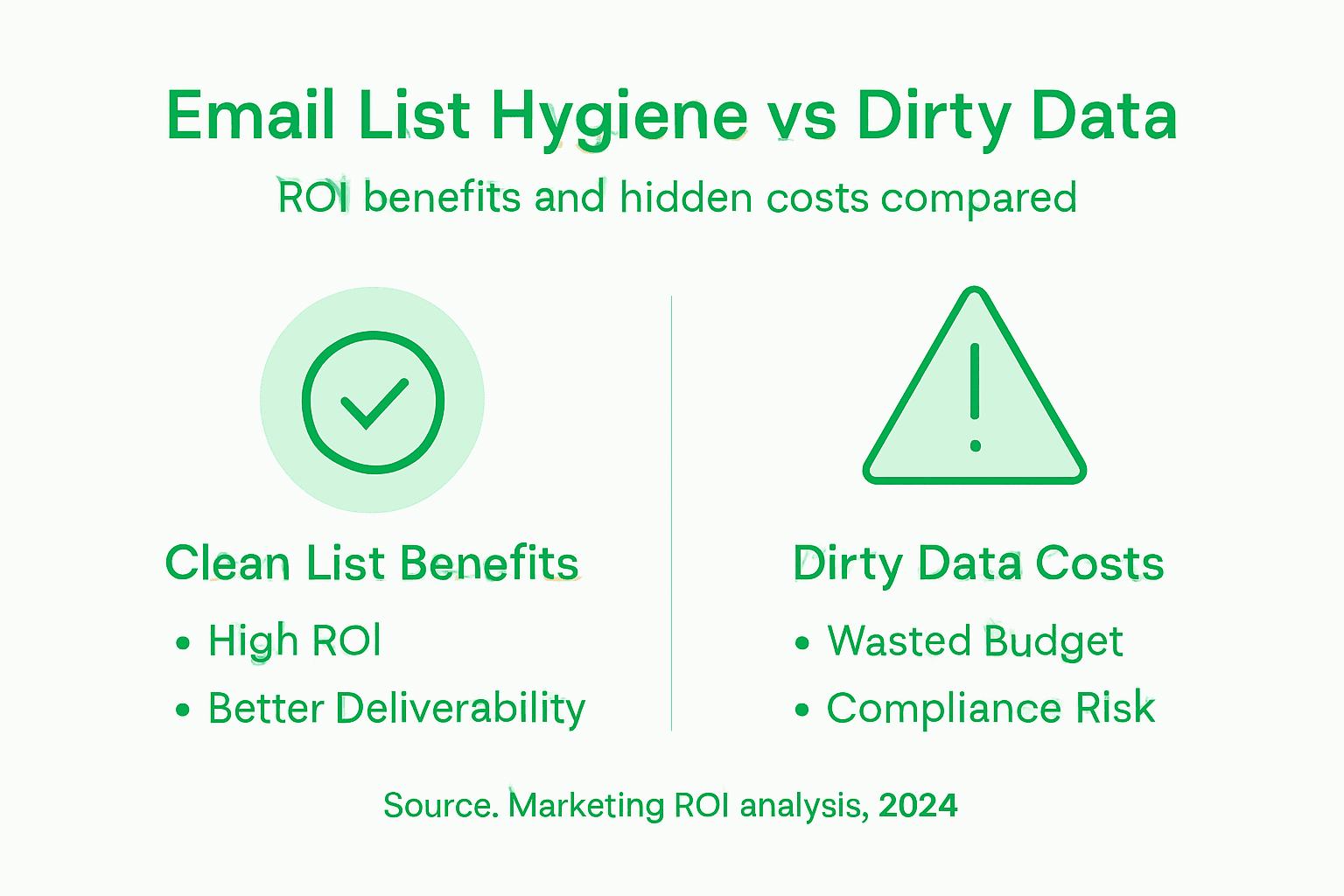 Infographic showing ROI of clean email lists