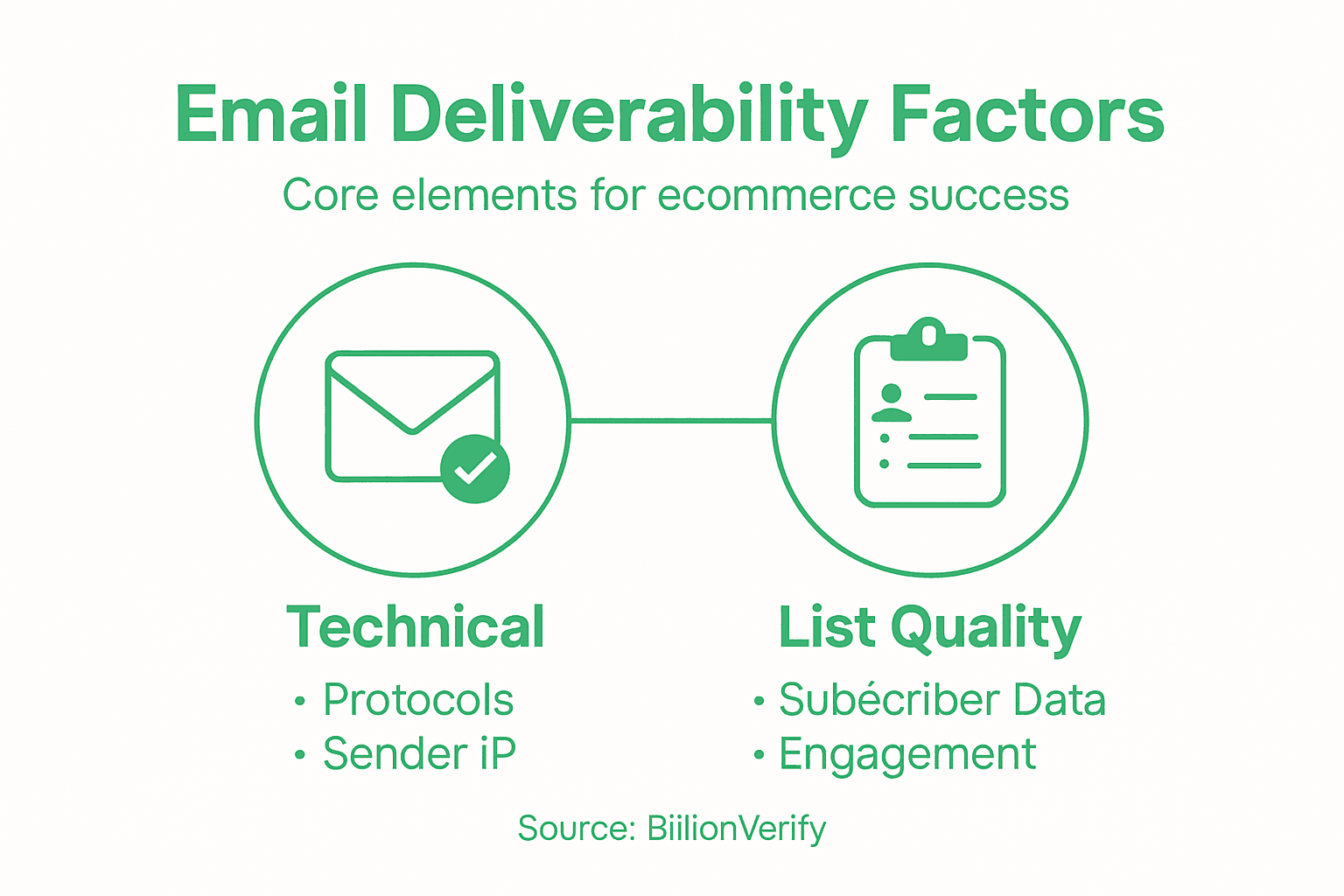 Infographic on email deliverability core factors