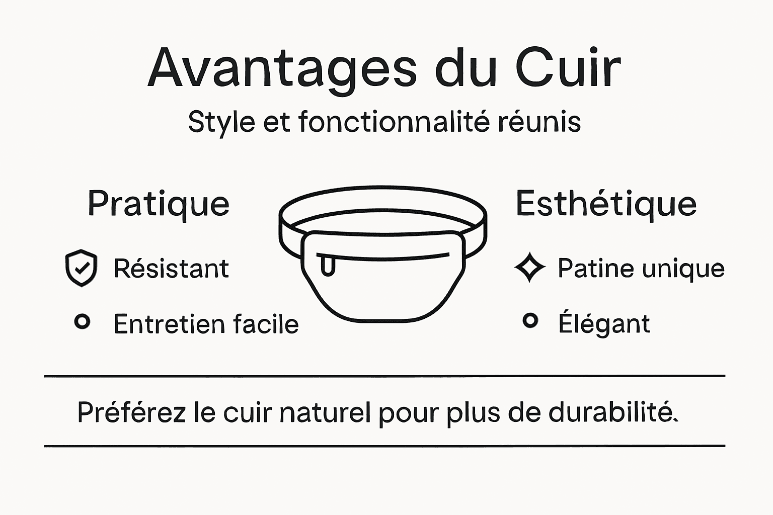 Infographie : les atouts du sac banane en cuir