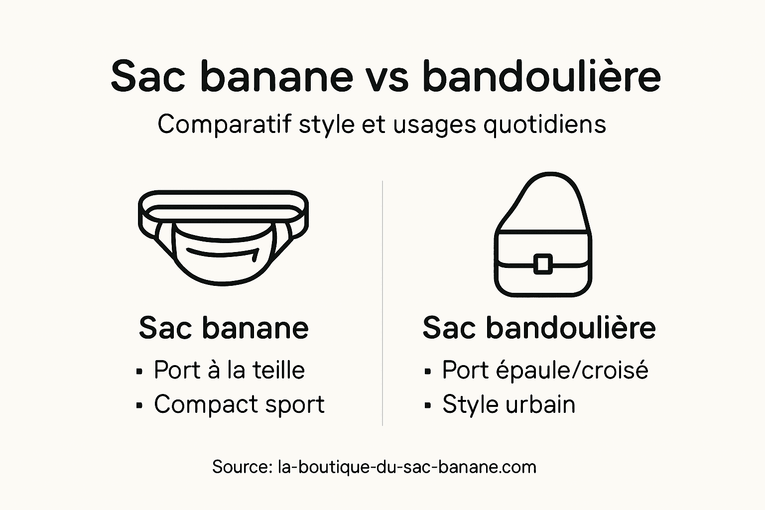 Infographie : le match entre sac banane et sac bandoulière