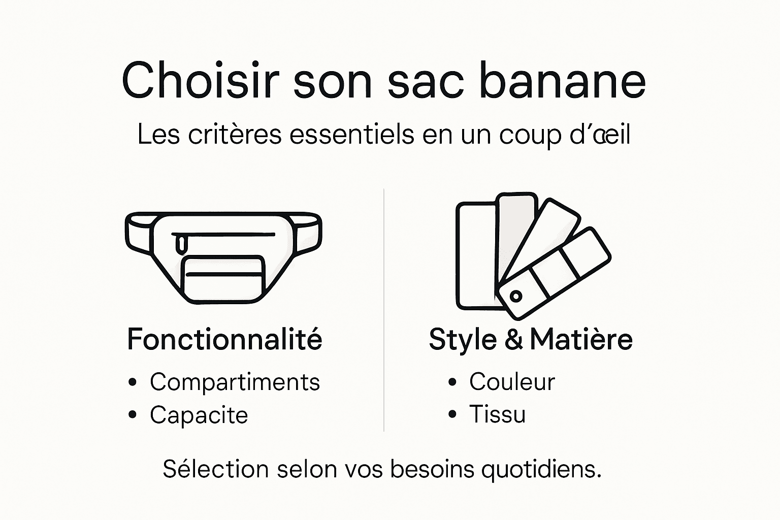 Infographie : les points essentiels pour bien choisir son sac banane