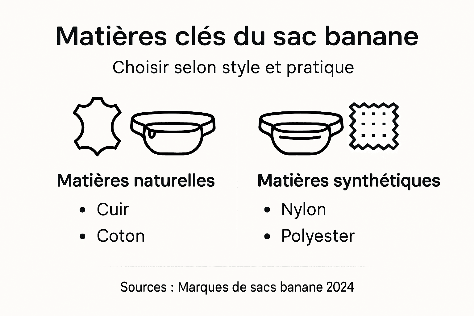 Aperçu des matériaux phares utilisés pour fabriquer les sacs banane