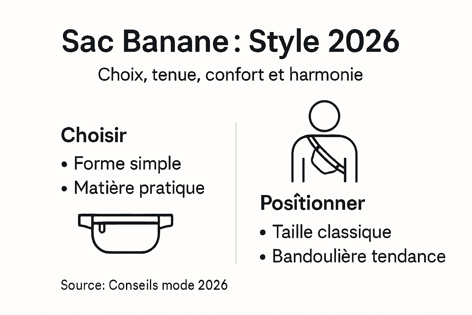 Infographie : astuces pour adopter le sac banane avec style