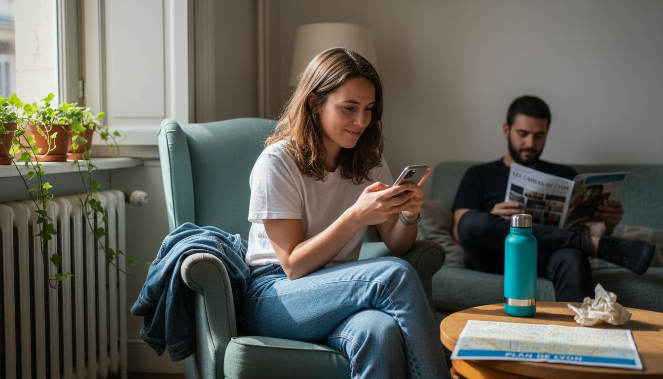 Un collaborateur profite d’un moment de détente dans un espace de coworking en plein cœur de Lyon.