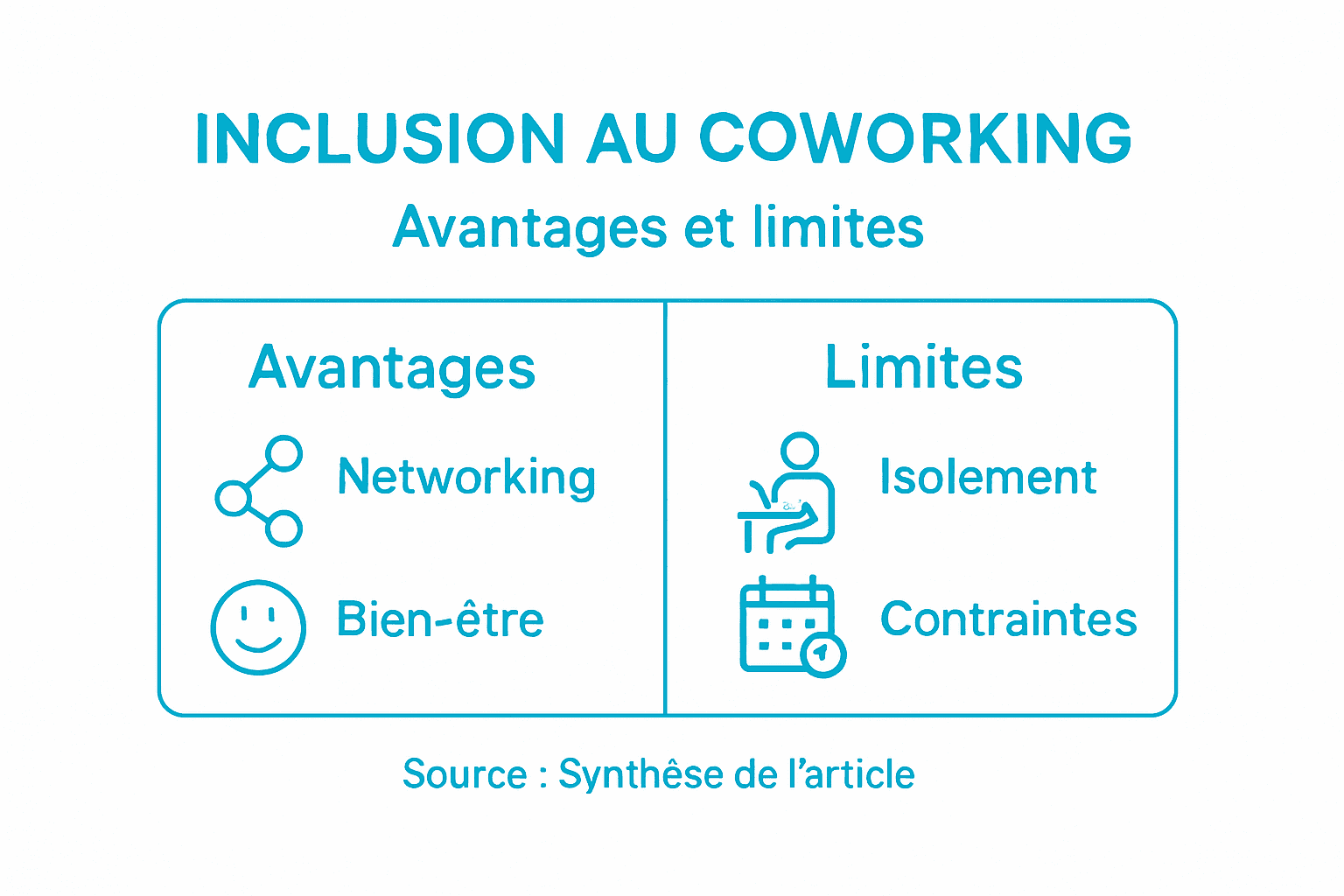 Infographie : les atouts et les limites du coworking