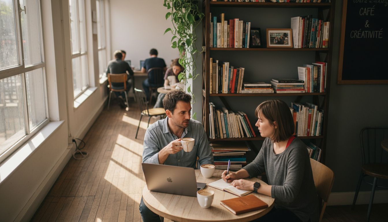Moment convivial entre membres du coworking