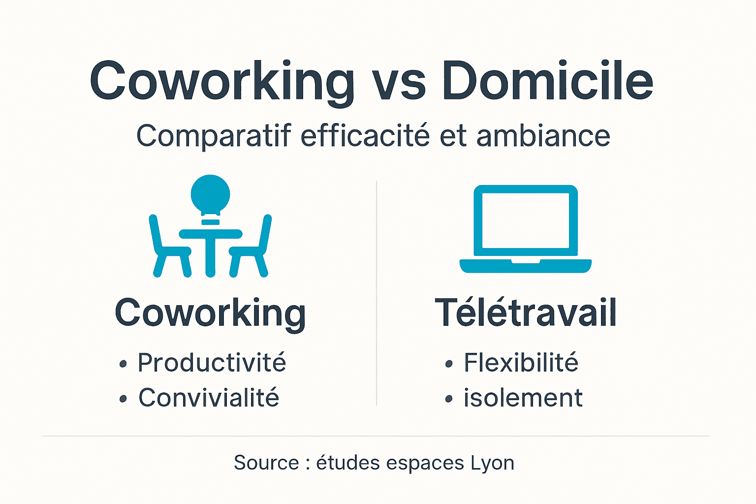 Infographie : coworking ou télétravail à Lyon, quelle formule choisir ?