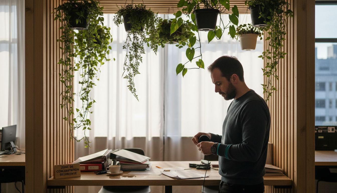 Espace de coworking paisible, inspiré par la nature