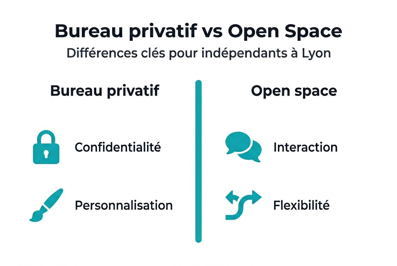 Comparatif illustré : bureau individuel ou espace de travail partagé ?