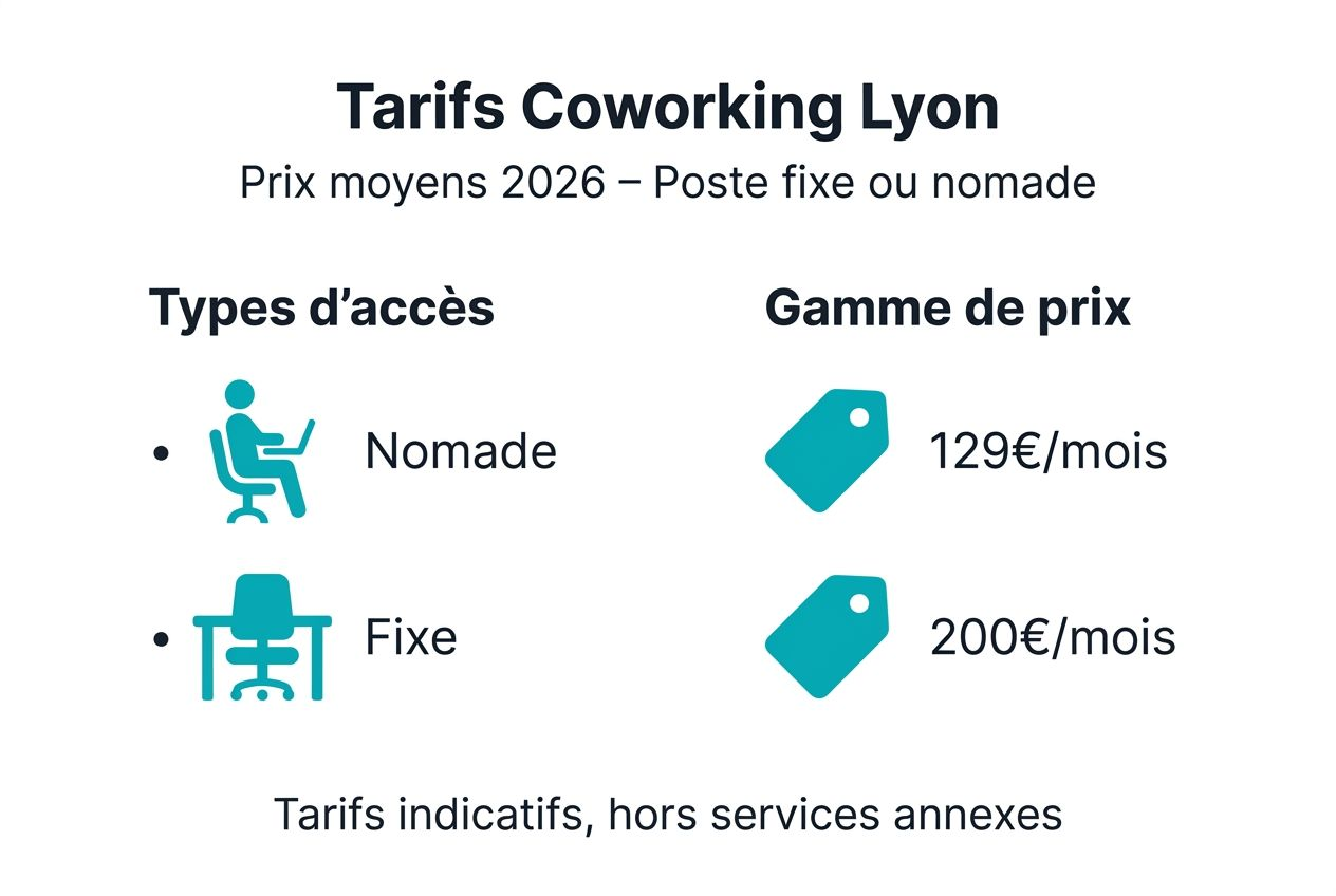 Découvrez notre infographie détaillée sur les tarifs des espaces de coworking à Lyon.