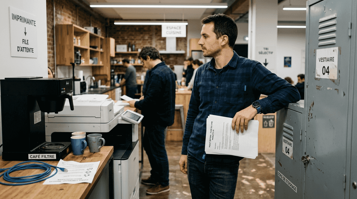 Utilisateur des espaces partagés de coworking à Lyon