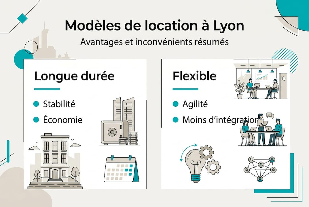Comparatif des différents types de bureaux à louer à Lyon : infographie