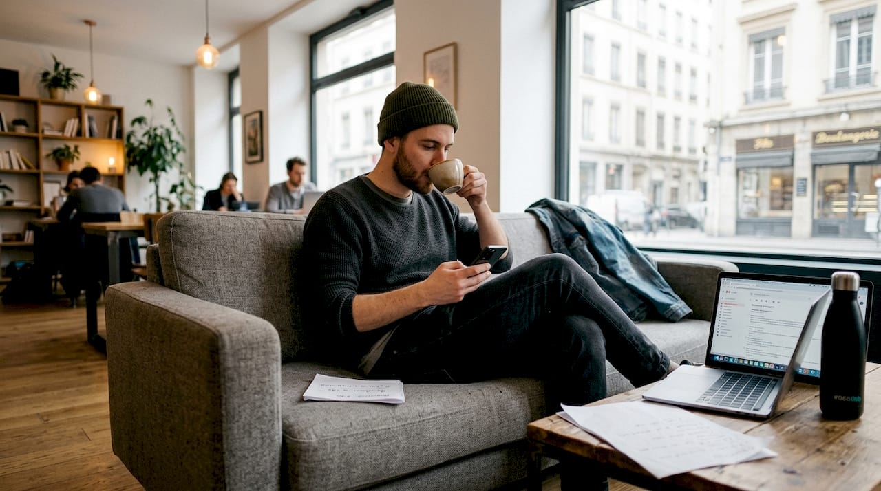 Espace lounge de coworking modulable au cœur de Lyon
