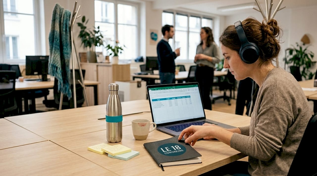 Un salarié porte un casque audio pour s’isoler du bruit ambiant au bureau.