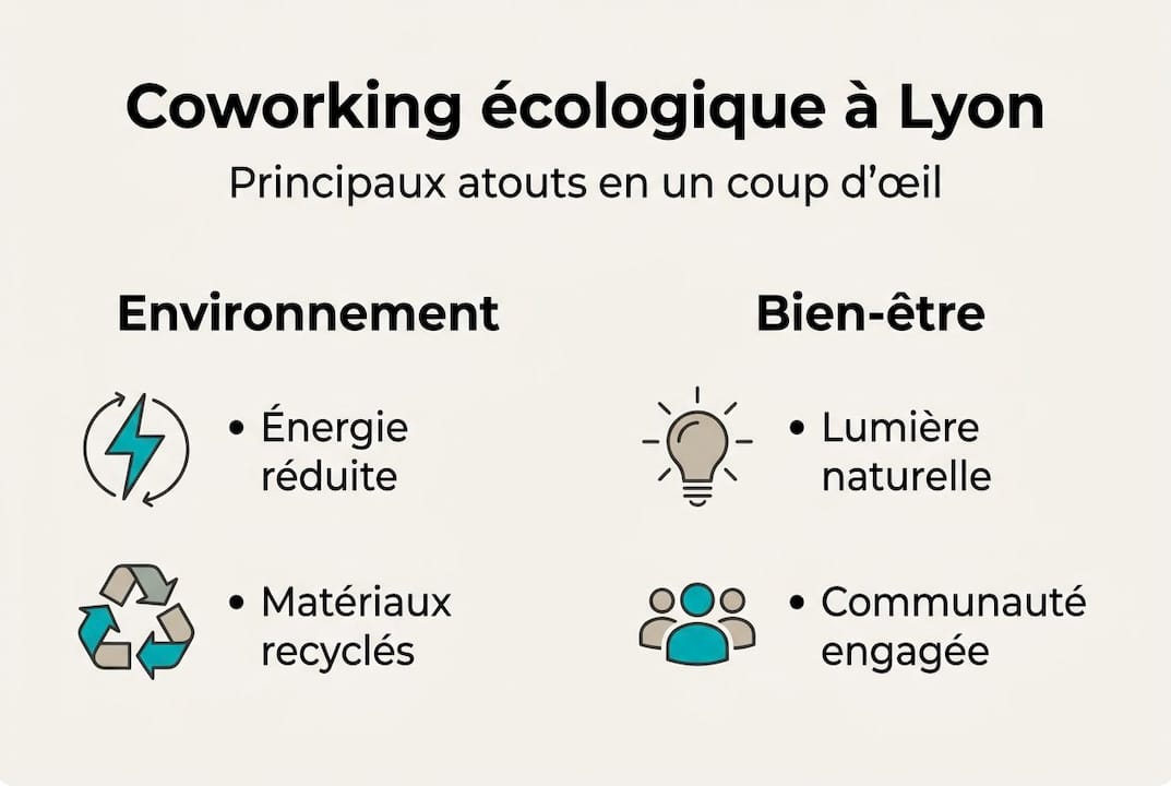 Découvrez en images les avantages du coworking écoresponsable à Lyon : un mode de travail innovant, respectueux de l’environnement et adapté aux besoins des professionnels lyonnais.