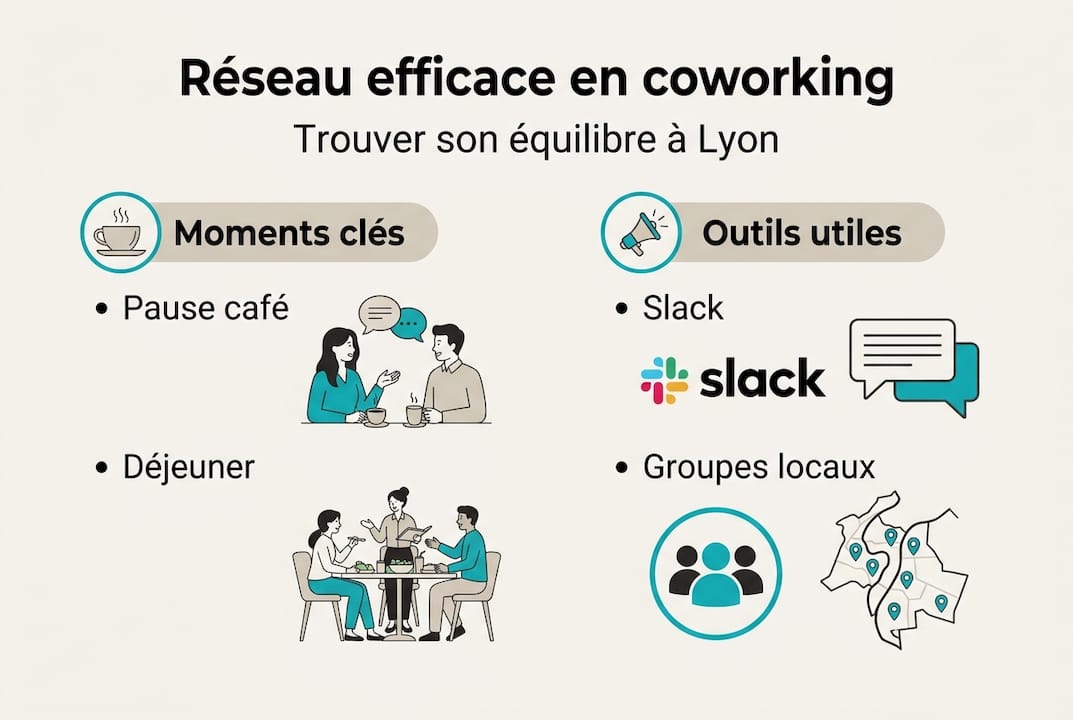Infographie : Comment trouver le bon équilibre entre réseautage et espaces de coworking à Lyon