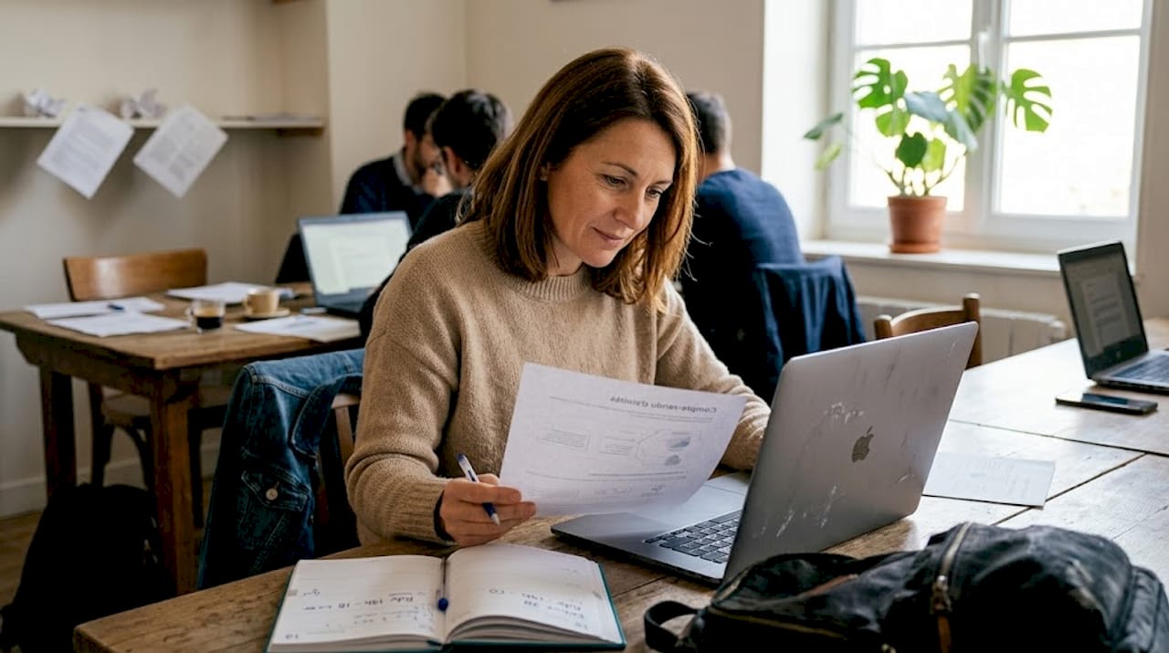 Une femme en train d’organiser sa venue dans un espace de coworking
