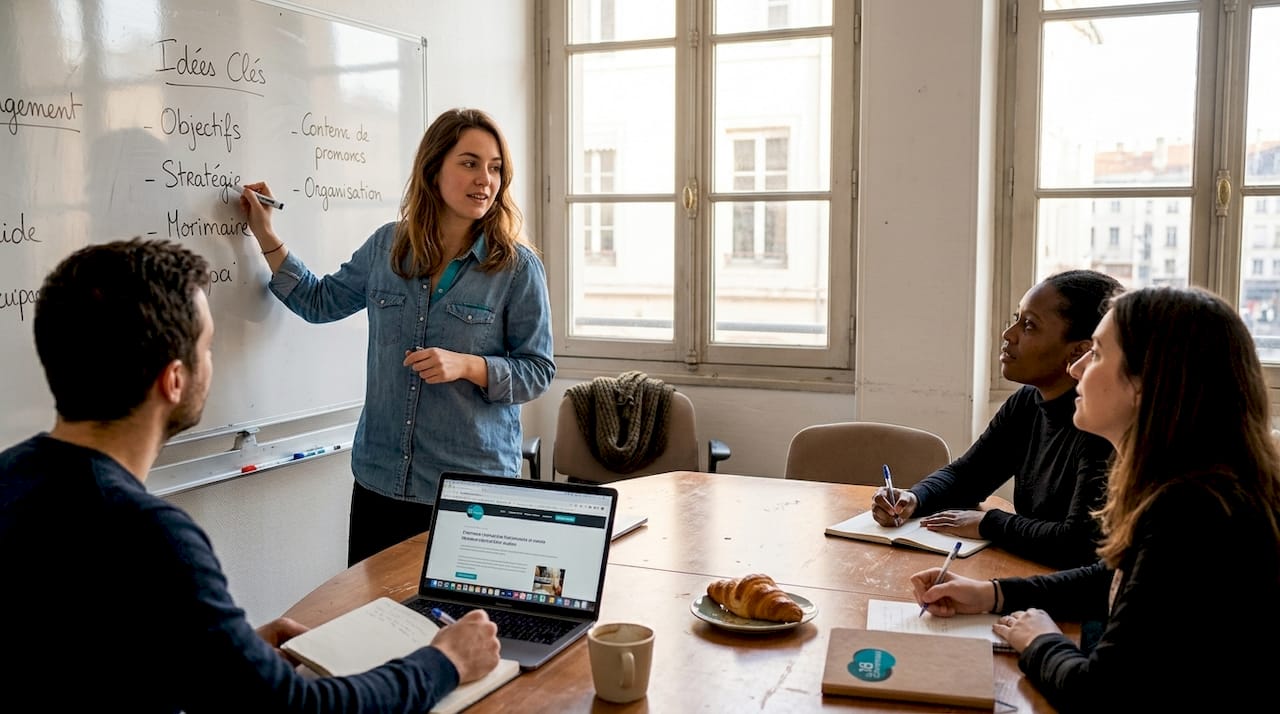 Atelier collaboratif avec échanges en groupe