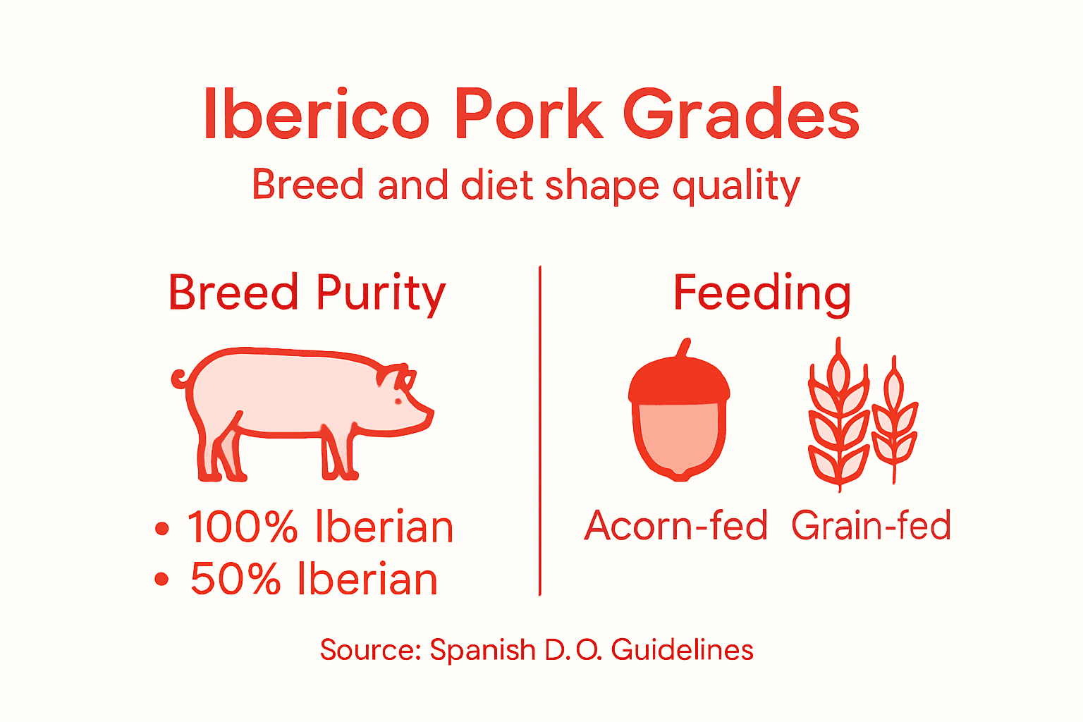 Iberico pork types and grade infographic
