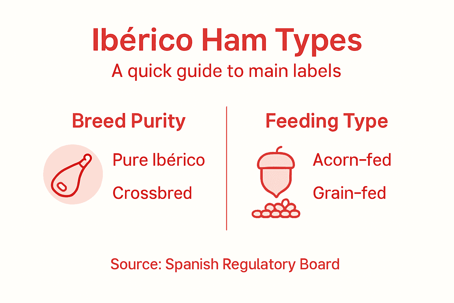 Why Connoisseurs Prefer Ibérico: Artisanal Craft Meets Excellence 4 Infographic on Ibérico ham types and quality