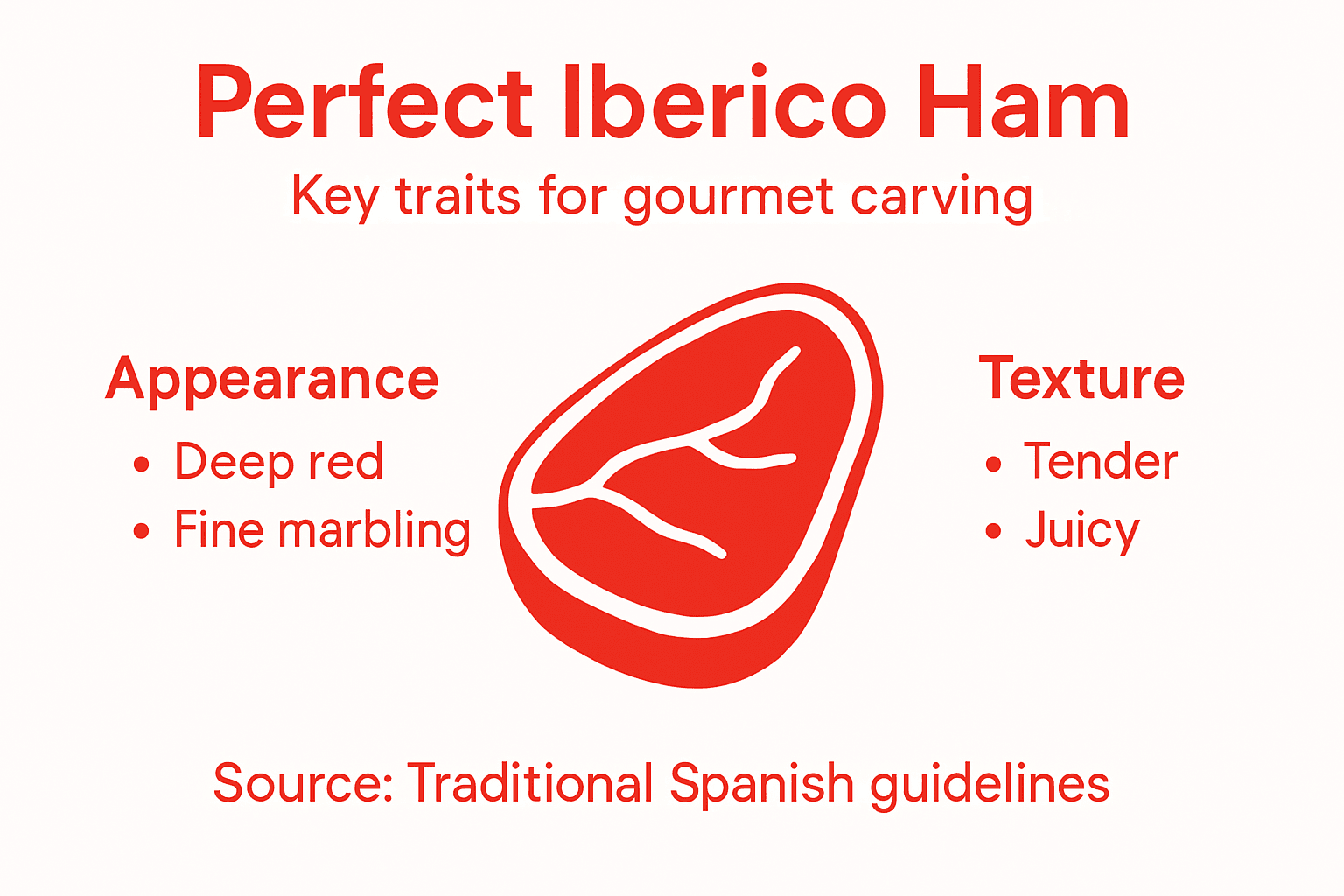 Iberico Ham Carving Guide for Gourmet Results 3 Infographic key traits of Iberico ham