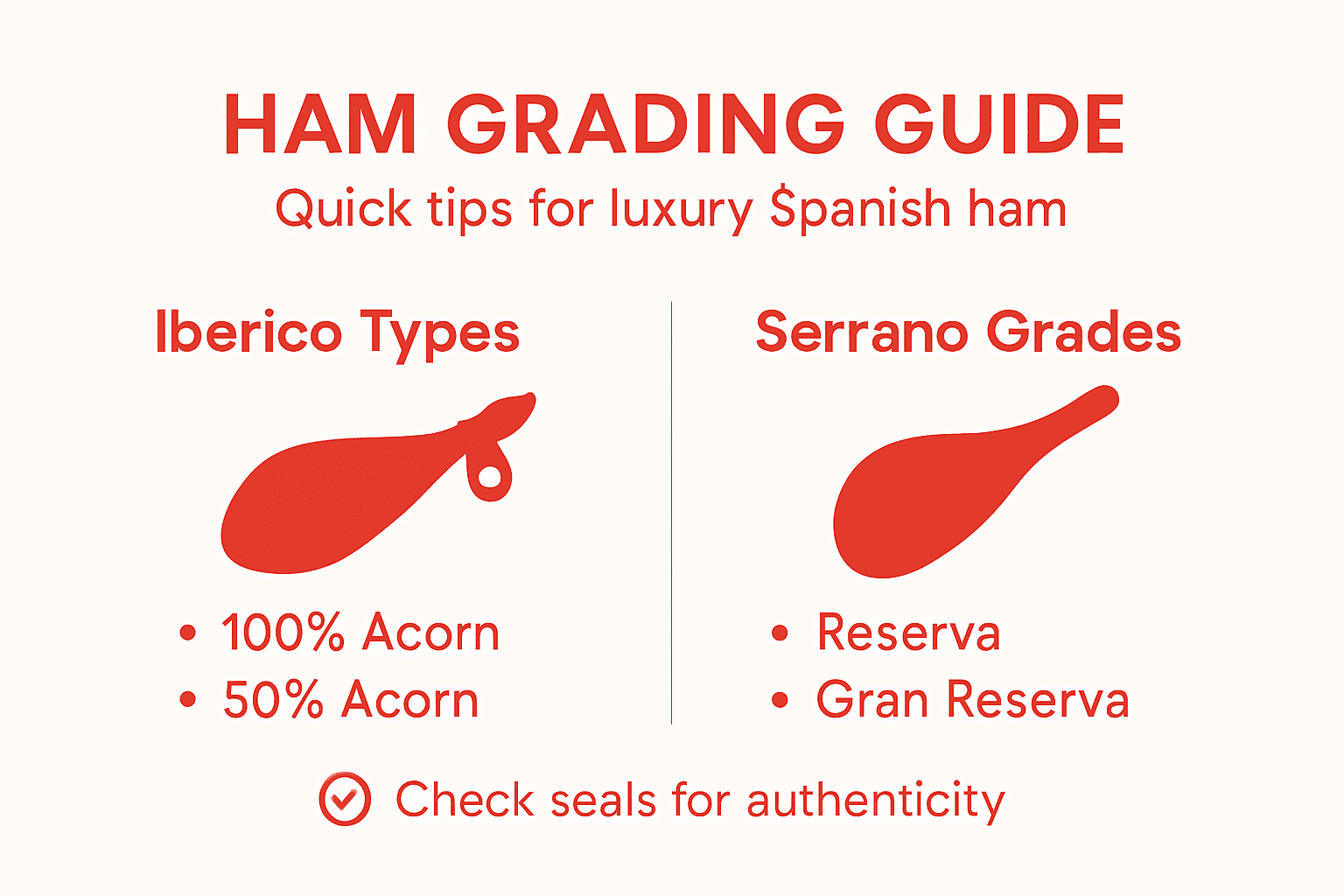 Infographic Spanish ham grading hierarchy guide